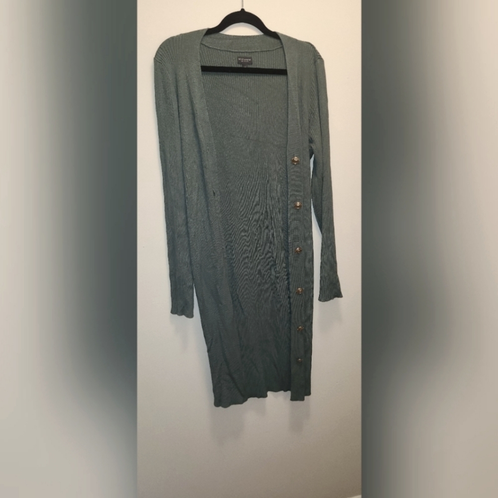 Green Ribbed Duster